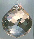 Swirl Ball ~ Very slightly Teardrop Shaped, Rounded and Pretty, with all the Shine and Rainbows of the Crystal Ball