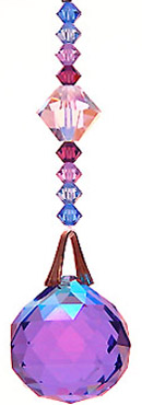 Ball Purple-AB (Blue Violet-AB) with Blue, Violet, and Crystal AB Beaded Hanger.