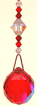 Ball Red-AB with Two Shades of Red and Crystal AB Beads on Hanger. Striking!