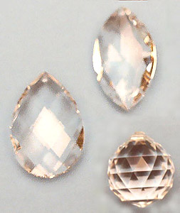 Beautiful Crystal Collection Number Three with Ball 30mm, Almond 50mm, and Marquise 50mm.