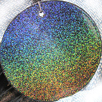 Sail of Iridescent Black Spectrum Corinthian Bells Windchime. In Sunlight, Rainbow Colors are Visible!