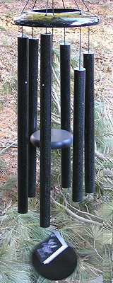 Gorgeous Iridescent Black Spectrum Corinthian Bells Windchime.