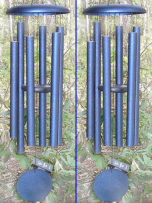 Lovely Corinthian Bells Wind Chime in Midnight Blue Shimmery Color. Incredible Sound! Beautiful, too!