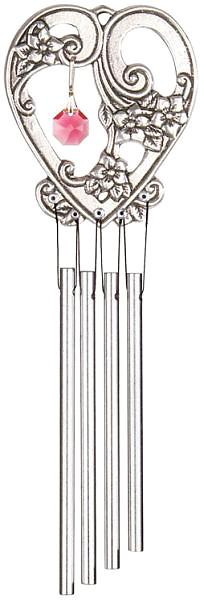 Carson Home Accents Windcharm Heart with Crystal