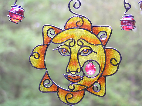 Black Wireworks Celestial Mobile and Chime. Charming and Colorful!