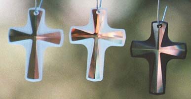 Frosted Crystal Cross in Clear, AB, and Jet Black CosmoJet.