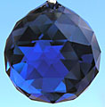Dark Sapphire Blue Crystal Ball With Sparkly Clear AB and Blue Crystal Beads!
