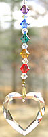 Very Beautiful Beveled Flat Crystal Heart With Cheerful Sparkling Rainbow Beads! Crystal Shown is 28mm Clear. Very Beautiful Beveled Flat Crystal Heart With Cheerful Sparkling Rainbow Beads! Crystal Shown is 28mm Clear.