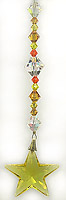 Sunrise - Star 28mm Light Topaz With Sparkly Bright Gold, Orange, and Yellow Beads