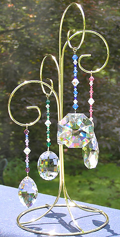 Beaded Crystal Splendor Collection on Four Arm Ornament Display Stand