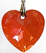 Prism Heart Red Magma Swarovski Crystal
