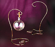 Beautiful Brass Heart Base or Star Base Ornament Hanging Stand