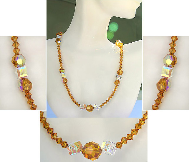 Beautiful High Fashion Crystal Bead Necklace Detail