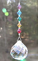 Swirl Ball Crystal With Rainbow Beads