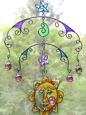 Black Wireworks Celestial Mobile and Chime. Fun, Charming and Colorful!