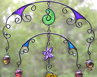 Black Wireworks Celestial Mobile and Chime. Colorful and Captivating!