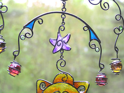 Black Wireworks Celestial Mobile and Chime. Fun, Charming and Colorful!