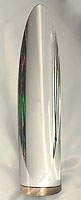 Tall, Sleek, and Gorgeous! Crystal Obelisk 150mm Tall (6 inches) with fascinating reflected Peacock Colors!