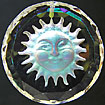 Sparkling Crystal Disc with Etched Smiling Sun.