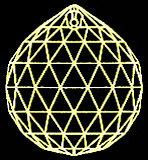 Line Drawing of Swarovski Ball 8558 Facet Pattern.