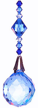 Ball Blue-AB with Several Beautiful Shades of Blue Beads on Hanger.