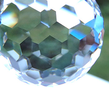 Unusual Crystal Ball with Beautiful Hexagonal Facets