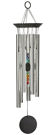 Large Chakra Seven Stones Chime Windchime 24 Inches