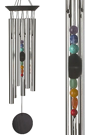 Large Chakra Seven Stones Chime Windchime 24 Inches