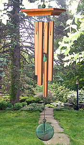 Turquoise Chime- Cherry and Bronze Windchime with Turquoise Accents.