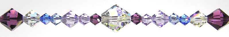 Enlarged for Detail Enchantment Crystal Bead Hanger Blue and Purple - Swarovski Beads