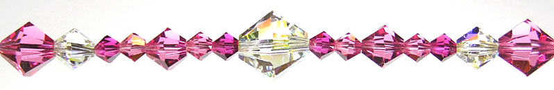 Enlarged for Detail Enchantment Crystal Bead Hanger Lovely Rose Pink - Swarovski Beads