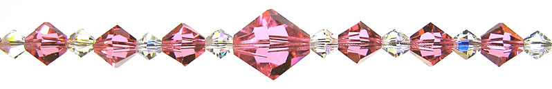 Enlarged for Detail Simple Beauty Crystal Bead Hanger Lovely Rose Pink - Swarovski Beads