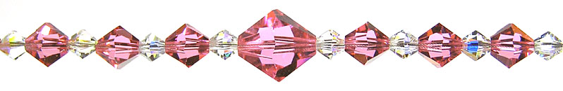 Enlarged for Detail Simple Beauty Crystal Bead Hanger Lovely Rose Pink - Swarovski Beads Enlarged for Detail Simple Beauty Crystal Bead Hanger Lovely Rose Pink - Swarovski Beads
