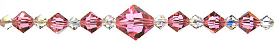 Simple Beauty Crystal Bead Hanger! Lovely Rose Pink. Swarovski Crystal Beads.