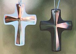 Frosted Cross with Lovely AB Gold