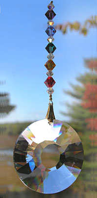 Sparkling Crystal SunDisc With Beaded  Hanger!