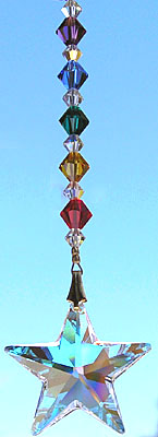 Swarovski Crystal Star with a Rainbow of Beads