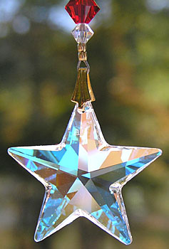 Sparkly Crystal Star (AB) With a Hanger of Rainbow of Beads!