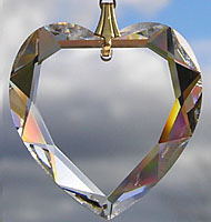 Very Beautiful 28mm Beveled Flat Crystal Heart!
