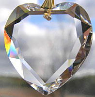 Very Beautiful 28mm Clear Beveled Flat Crystal Heart!