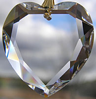 Very Beautiful Clear 28mm Beveled Flat Crystal Heart!