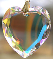 Beautiful 28mm Beveled Flat Crystal Heart in AB aurora borealis 24K Gold Coating. Yummy!