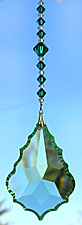 Baroque Star Lovely Peridot Green With Crystal Bead Hanger.