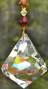 Beautiful Crystal Bell Decorated with a Rainbow of Crystal Beads.