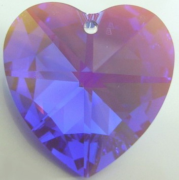 Extra Special Blue Violet Heart WITH AB! Beautiful Glowing Sparkle!
