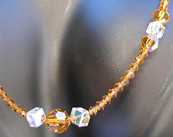 Gorgeous Topaz Swarovski Crystal Bead Necklace