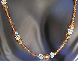 Gorgeous Topaz Swarovski Crystal Bead Necklace