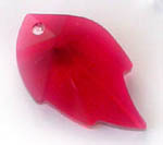 Red Swarovski Crystal Leaf