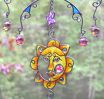 Black Wireworks Celestial Mobile and Chime. Fun, Charming and Colorful!