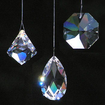 Sundrop Octagon Crystal with Crystal Bell and Crystal Fancy Pear